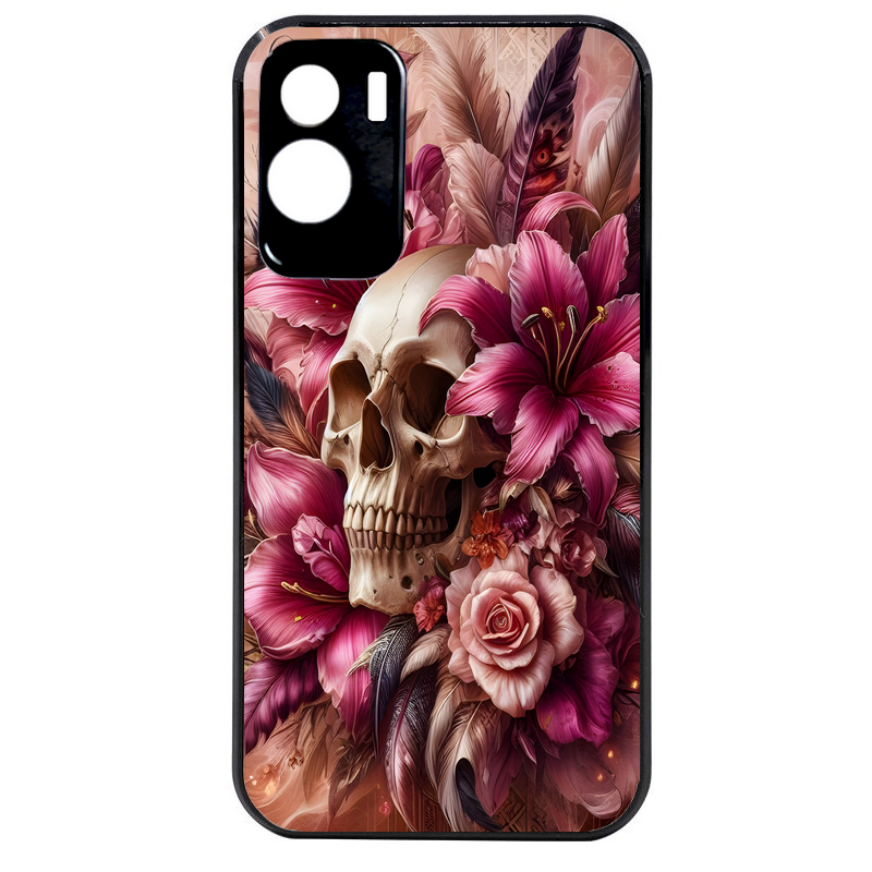 Coque noire taperso pour Honor 70 LITE 90 et LITE avec motif tete de mort skull plume protection antichoc personnalisée