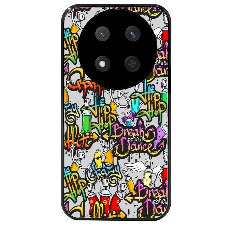 Coque noire taperso pour Magic 7 LITE et PRO avec motif tag et graffiti protection antichoc personnalisée