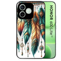 Coque noire pour Honor 600 LITE avec motif plumes et bijoux protection antichoc personnalisée