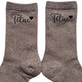 Chaussettes paillettes bronze motif tëtue