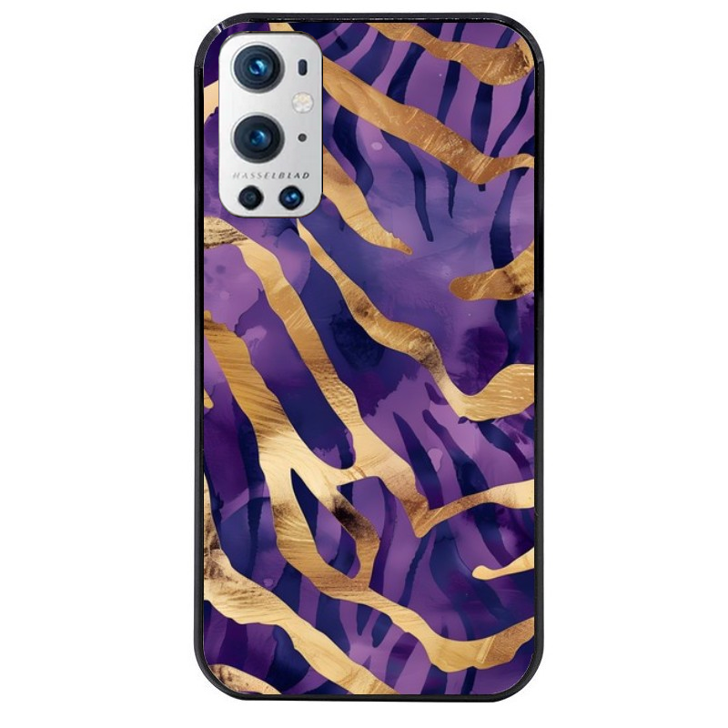 Coque noire taperso pour OnePlus 9 et 9 PRO avec motif zebre violet protection antichoc personnalisée