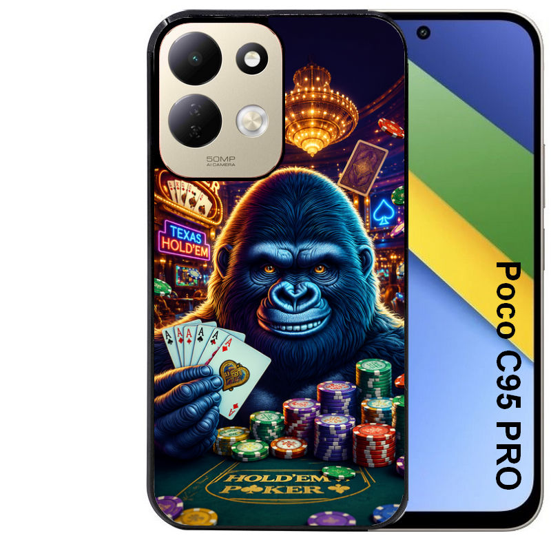 Coque pour POCO C95 PRO poker casino gorille