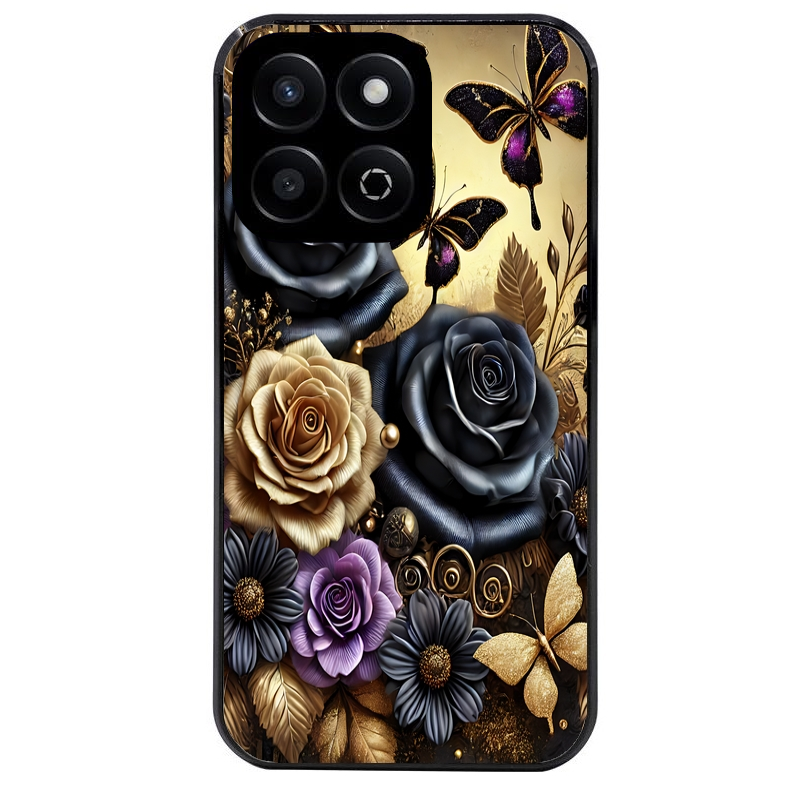 Coque noire taperso pour Honor X8 5G avec motif papillon gothic protection antichoc personnalisée