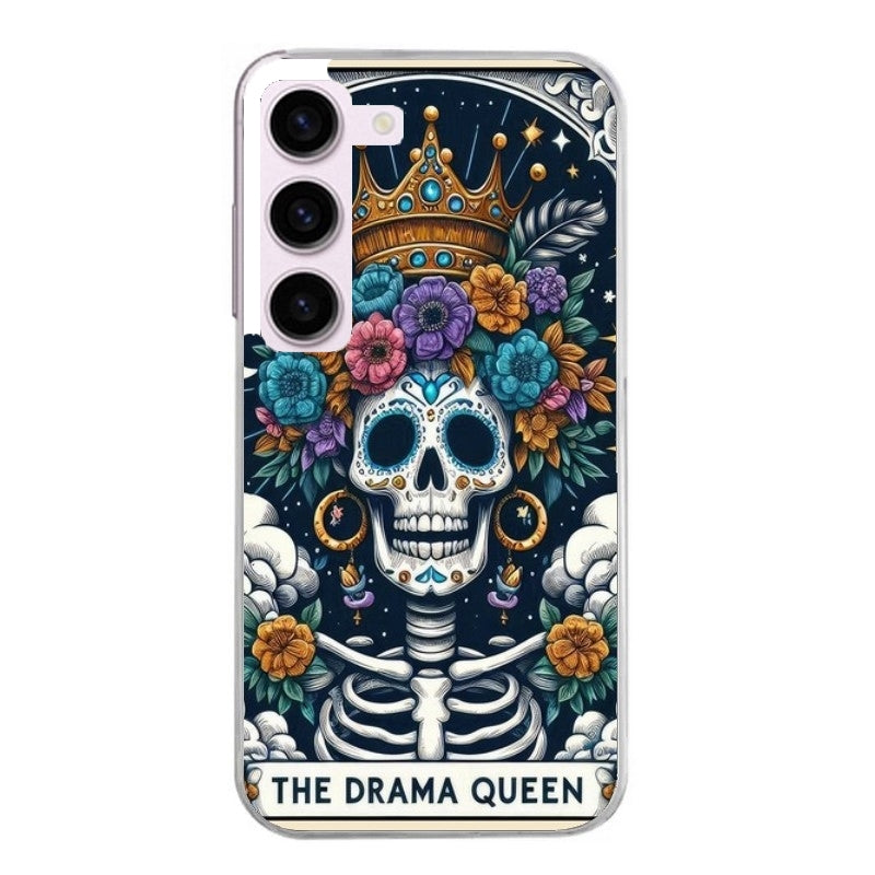 Coque taperso pour Galaxy A13 4G et 5G A23 A53 avec motif tete de mort drama queen protection antichoc personnalisée