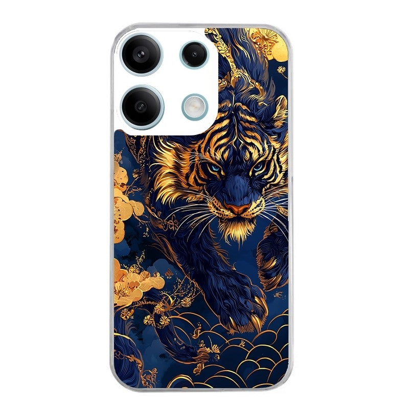 Coque taperso pour POCO X6 5G avec motif tigre et fleur protection antichoc personnalisée