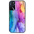 Coque noire taperso pour OPPO A16 et A16S avec motif marbre tie dye protection antichoc personnalisée