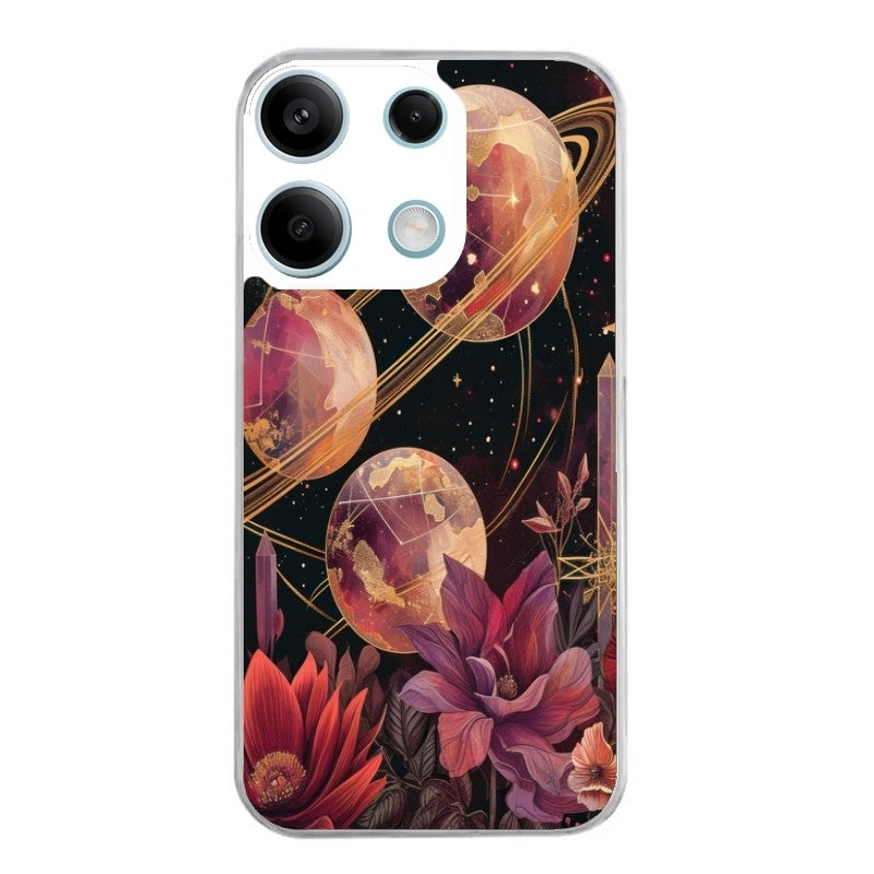 Coque taperso pour POCO X6 5G avec motif astro et fleurs protection antichoc personnalisée