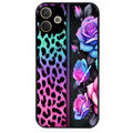 Coque noire taperso pour OPPO A5 PRO 4G et 5G avec motif leopard et fleur protection antichoc personnalisée