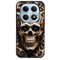 Coque noire taperso pour POCO M8 5G et PRO 5G avec motif tete de mort leopard protection antichoc personnalisée