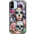 Coque noire taperso pour Redmi A1 et A2 avec motif tete de mort calavera bijoux protection antichoc personnalisée