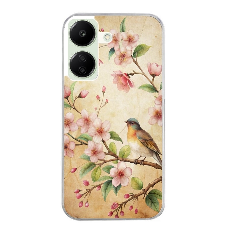 Coque taperso pour POCO C65 4G avec motif fleur et colibri protection antichoc personnalisée