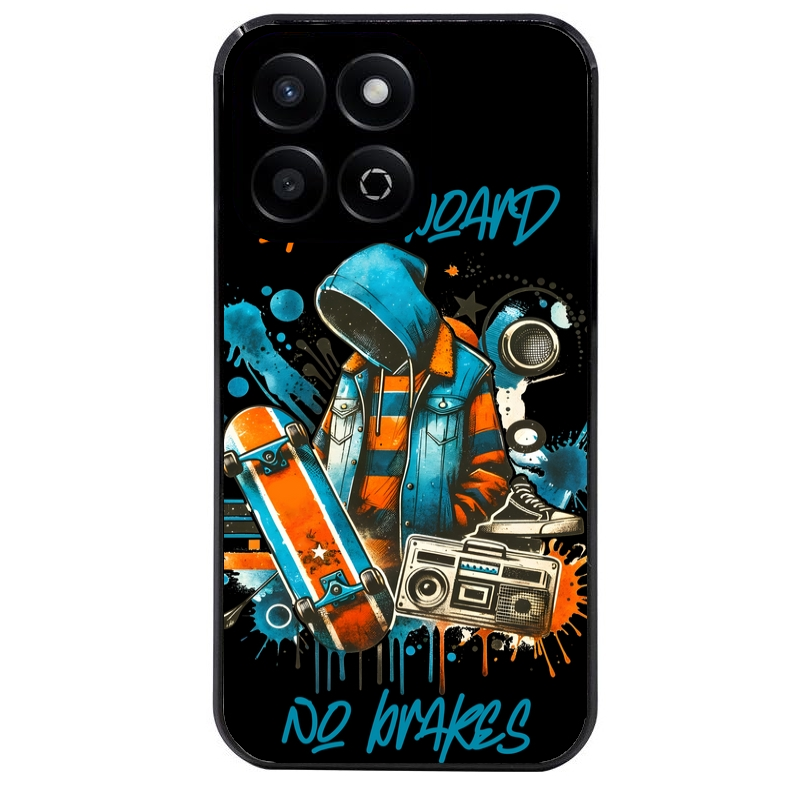 Coque noire taperso pour Honor X8 5G avec motif skate board protection antichoc personnalisée