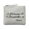 Porte monnaie personnalisé marraine formidable ivoire en feutrine en feutrine ivoire