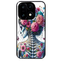 Coque noire taperso pour OnePlus 15 avec motif tete de mort calavera papillon protection antichoc personnalisée