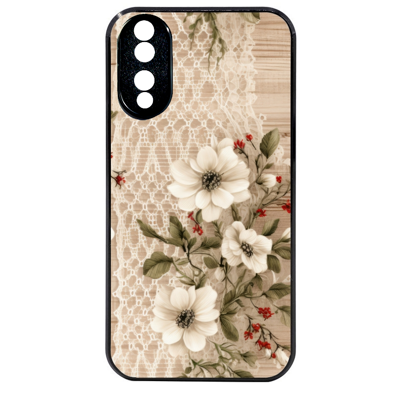 Coque noire taperso pour Honor 70 LITE 90 et LITE avec motif bois et dentelle 2 protection antichoc personnalisée