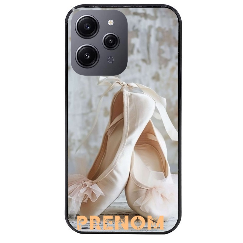 Coque noire taperso pour Redmi 12 4G et 5G avec motif ballerine danse personnalisee protection antichoc personnalisée