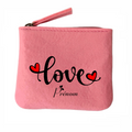 Porte monnaie personnalisé love et coeur en feutrine en feutrine