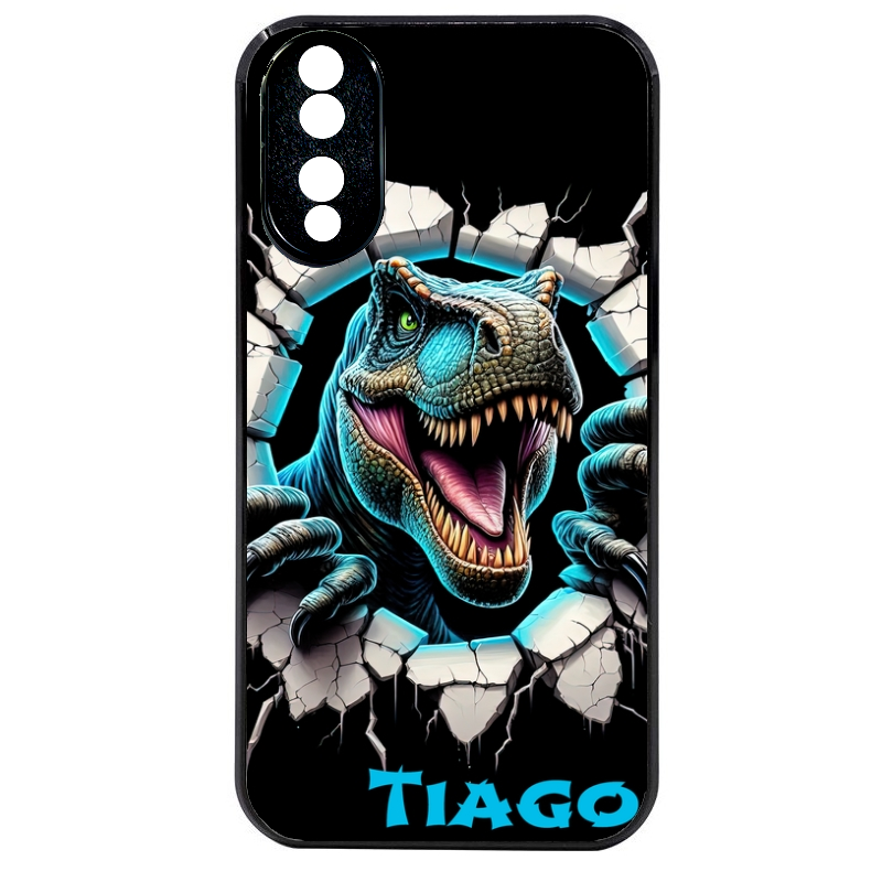 Coque noire taperso pour Honor 70 LITE 90 et LITE avec motif dino t rex personnalisee protection antichoc personnalisée