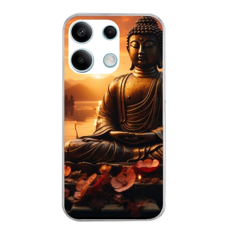 Coque taperso pour POCO X6 5G avec motif bouddha et soleil protection antichoc personnalisée