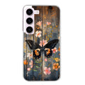 Coque taperso pour galaxy S21 et PLUS ULTRA FE avec motif bois et papillon 2 protection antichoc personnalisée