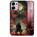 Coque noire taperso pour OPPO A6 PRO 4G et 5G avec motif samourai et katana protection antichoc personnalisée