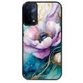 Coque noire taperso pour OPPO A54 et A74 5G avec motif marbre fleur protection antichoc personnalisée
