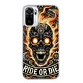 Coque taperso pour Redmi Note 10 4G 5G PRO 10S avec motif tete de mort flamme protection antichoc personnalisée