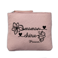 Porte monnaie personnalisé motif maman cherie rose clair en feutrine en feutrine