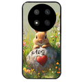 Coque noire taperso pour Magic 7 LITE et PRO avec motif lapin et fleurs personnalisee protection antichoc personnalisée