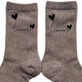 Chaussettes paillettes bronze motif nounou et coeur