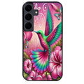 Coque noire taperso pour galaxy A06 A16 A26 A36 A56 avec motif colibri et fleurs protection antichoc personnalisée