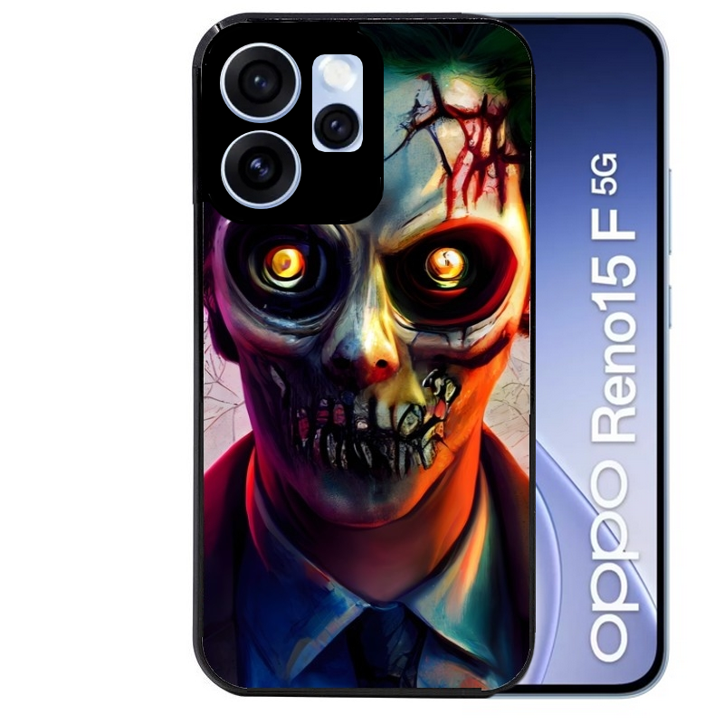 Coque noire taperso pour OPPO Reno 15 et F FS 5G motif joker style zombie protection antichoc personnalisée