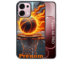 Coque noire taperso pour OPPO A6 PRO 4G et 5G avec motif basket flamme personnalisee protection antichoc personnalisée