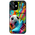 Coque noire taperso pour OPPO A40 avec motif foot color personnalisee protection antichoc personnalisée