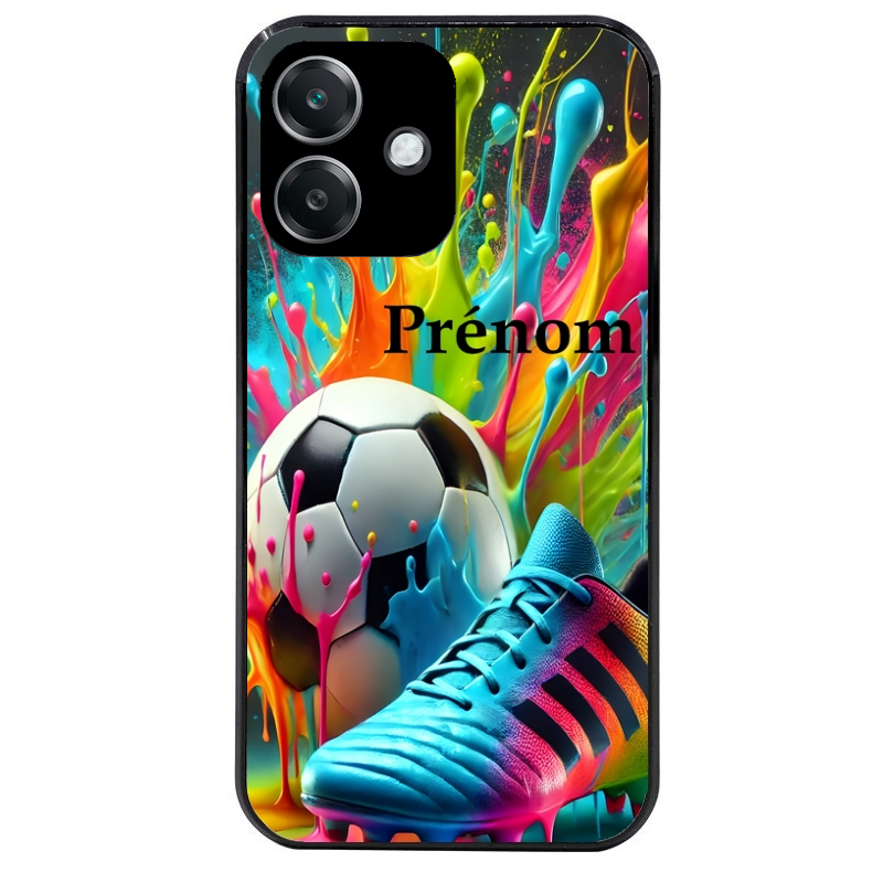 Coque noire taperso pour OPPO A40 avec motif foot color personnalisee protection antichoc personnalisée