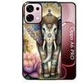 Coque noire taperso pour OPPO A6 PRO 4G et 5G avec motif elephant et lotus protection antichoc personnalisée
