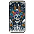 Coque noire taperso pour OPPO Reno 2 et 2Z avec motif tete de mort drama queen protection antichoc personnalisée