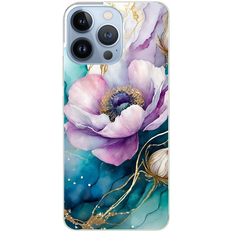 Coque taperso pour Iphone 12 et PRO MINI PRO MAX avec motif marbre fleur protection antichoc personnalisée
