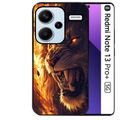Coque noire taperso pour Redmi Note 13 PRO PLUS 5G avec motif lion flamme protection antichoc personnalisée