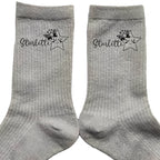 Chaussettes paillettes argent motif starlette