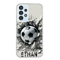 Coque taperso pour Galaxy A13 4G et 5G A23 A53 avec motif foot beton personnalisee protection antichoc personnalisée