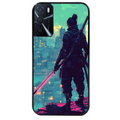 Coque noire taperso pour OPPO A16 et A16S avec motif samourai new york protection antichoc personnalisée