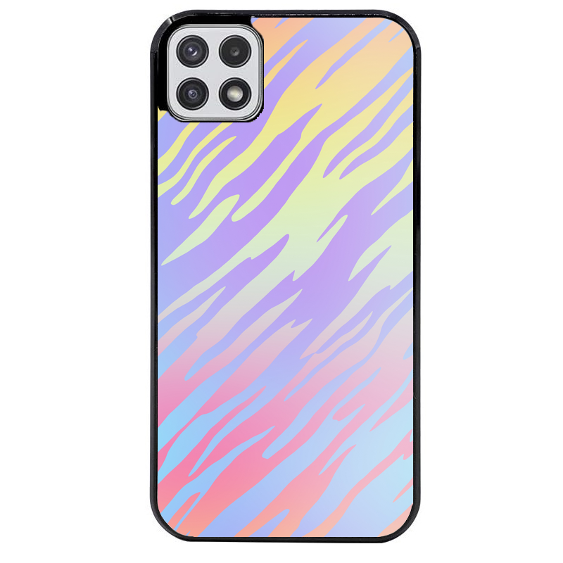Coque noire taperso pour galaxy A22 A32 A52 A52S 4G 5G  avec motif zebre pastel protection antichoc personnalisée