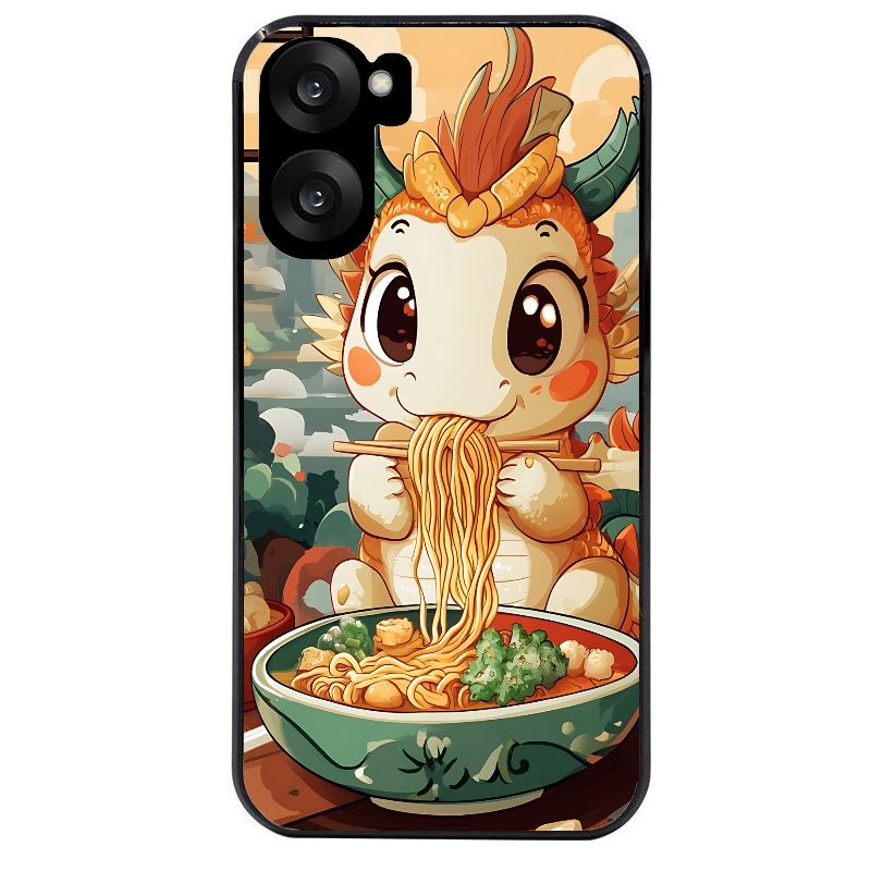 Coque noire taperso pour OnePlus Nord CE5 avec motif dragon ramen 3 protection antichoc personnalisée