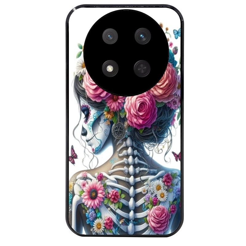 Coque noire taperso pour Magic 7 LITE et PRO avec motif tete de mort calavera papillon protection antichoc personnalisée