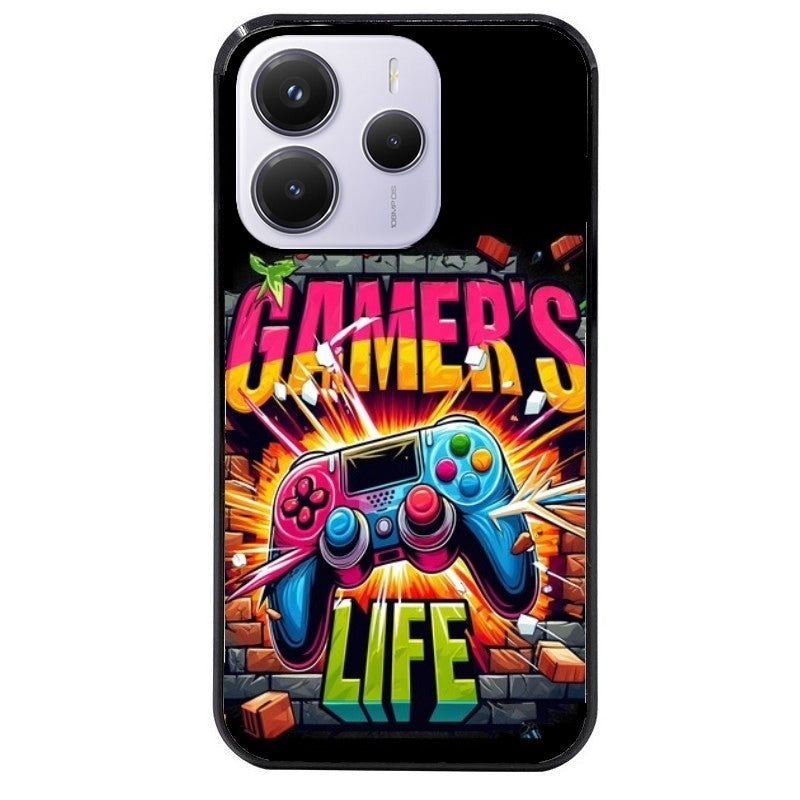 Coque noire taperso pour Redmi Note 14 et PRO PLUS 4G 5G avec motif gamer life protection antichoc personnalisée
