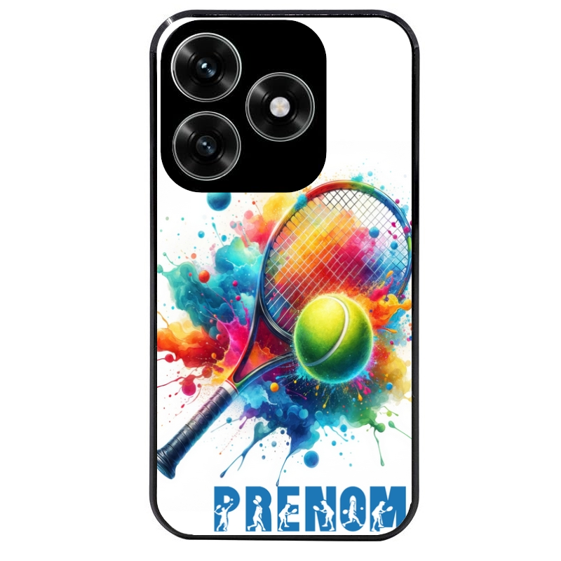 Coque noire taperso pour Honor X6B X5C X5C PLUS avec motif tennis raquette personnalisee protection antichoc personnalisée