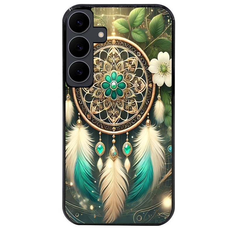 Coque noire taperso pour galaxy A06 A16 A26 A36 A56 avec motif dreamcatcher talisman protection antichoc personnalisée