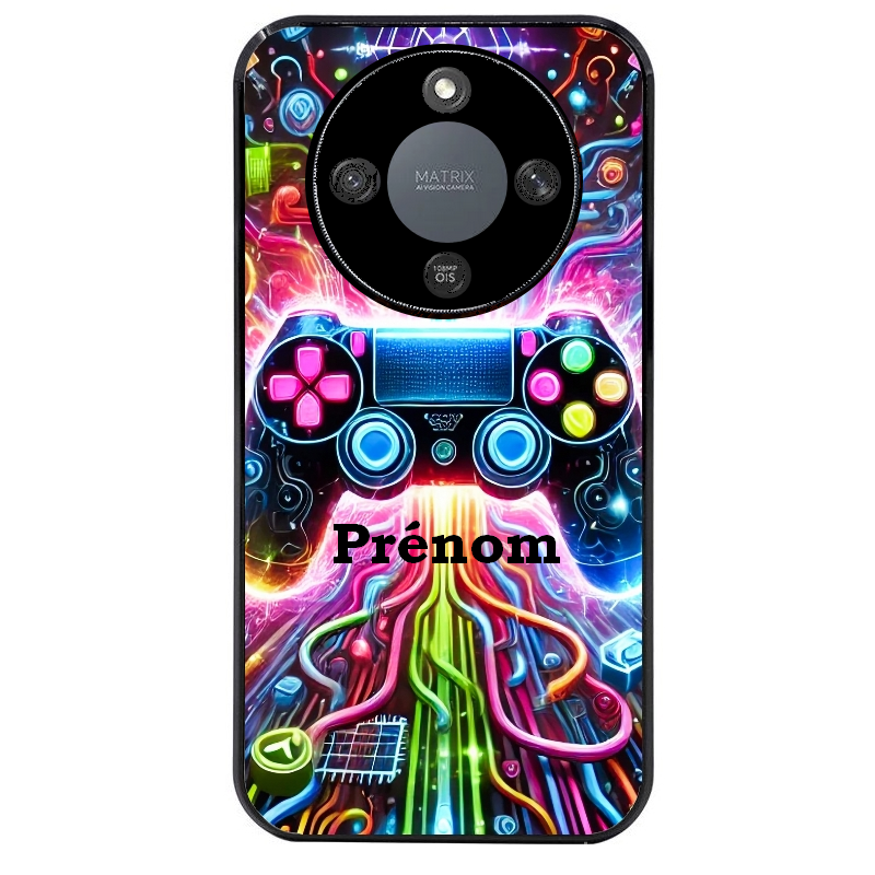 Coque noire taperso pour Magic 5 6 LITE et PRO avec motif gamer electro personnalisee protection antichoc personnalisée