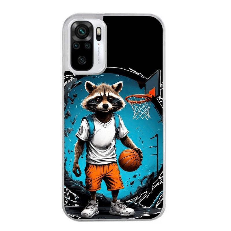 Coque taperso pour Redmi Note 10 4G 5G PRO 10S avec motif basket racoon protection antichoc personnalisée
